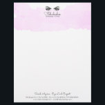 Pink Watercolor Glam Eyes And Lashes Makeup Artist Letterhead<br><div class="desc">Pink blush and white watercolor tint of clouds business letterhead with glamorous eyes and lashes and a fabulous modern handwritten script style typeface to brand your eyelash service. Suitable for makeup artists offering lash lifts, tinting, microblading, and makeup. Add your own business name, or your name, and the services that...</div>