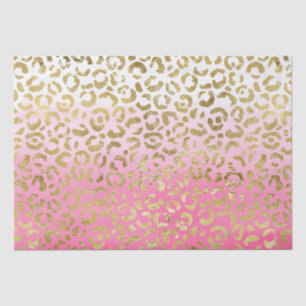 Pink Watercolor Gold Leopard Tissue Paper