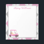 Pink Watercolor Golf Cart Name  Notepad<br><div class="desc">A charming unique golf cart -- pink watercolor -- tastefully done -- ready to run the course -- the notepad. This is a great gift for all golf lovers -- fun / attractive / unique. Personalize it with your/her name. If you have any design questions or a special request, please...</div>