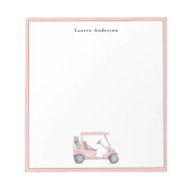 Pink watercolor golf cart Personalized Golfers
