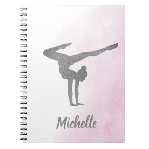 Pink Watercolor Gymnastics Notebook