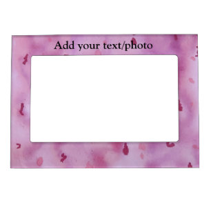 Pink watercolor hand painted abstract text add nam magnetic frame