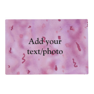 Pink watercolor hand painted abstract text add nam placemat