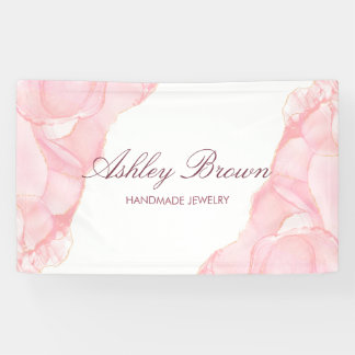 Pink Watercolor Handmade Jewelry Earring Display Banner