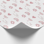 Pink Watercolor Hanukkah Wrapping Paper<br><div class="desc">This Pink Watercolor Star of David Wrapping Paper features a pattern of hearts,  rainbows and Star of David. It is the perfect girly wrapping paper for Hanukkah.</div>