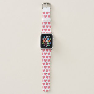 Pink Watercolor Heart Apple Watch Band