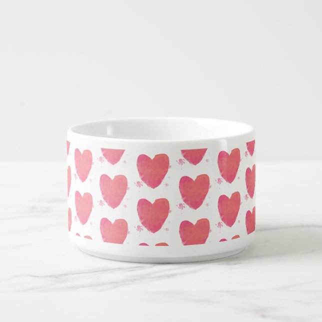 Pink Watercolor Heart Bowl (Center)