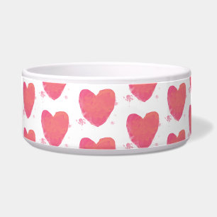 Pink Watercolor Heart Bowl