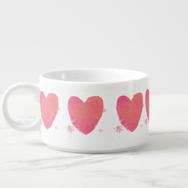 Pink Watercolor Heart Bowl (Right)