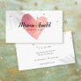 Pink Watercolor Heart Gold Stars Business Card