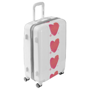 Pink Watercolor Heart Luggage