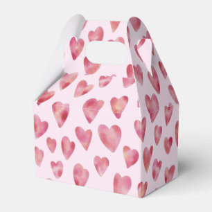 Pink Watercolor heart pattern Favor Boxes