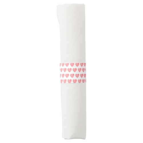 Pink watercolor heart pattern napkin bands