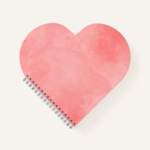 Pink watercolor heart pattern notebook
