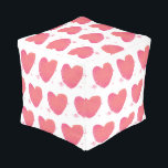 Pink Watercolor Heart Pouf<br><div class="desc">A beautiful watercolor painting of a pink heart with paint splashes. Ideal birthday gift,  nursery decor,  kids room art,  home decor,  Christmas present,  Valentine's day gift,  Galentine's day gift or gift for any other special occasion.</div>