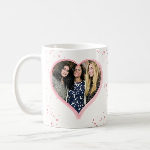 Pink Watercolor Heart Simple Photo Minimalist  Coffee Mug