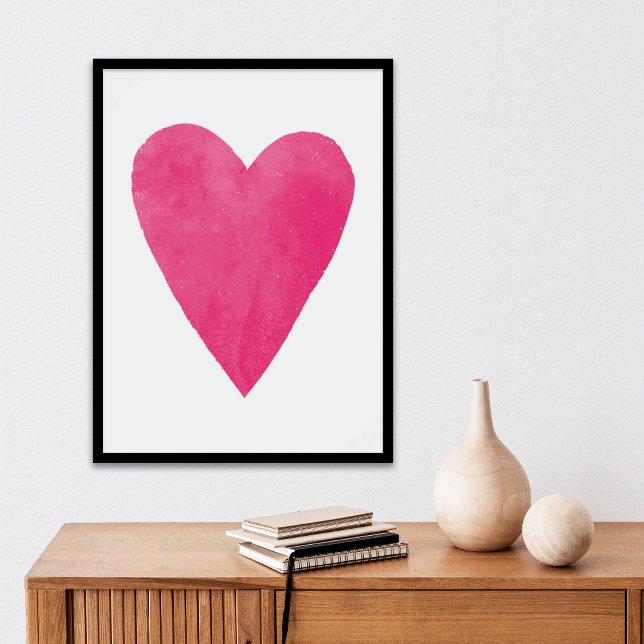 Pink Watercolor Heart Valentine's Day Art Print (Creator Uploaded)