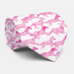 Pink Watercolor Horses Neck Tie