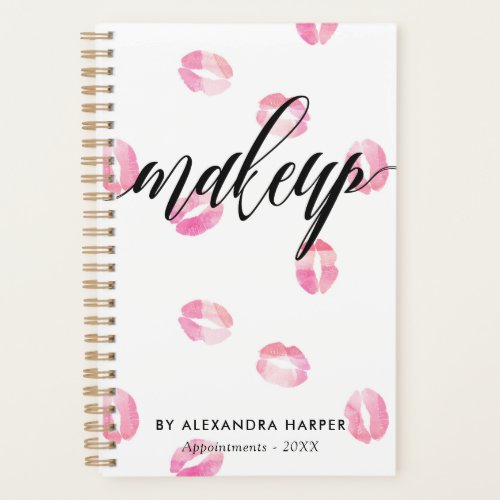 Pink Watercolor Kisses _ Makeup Appointment Planner