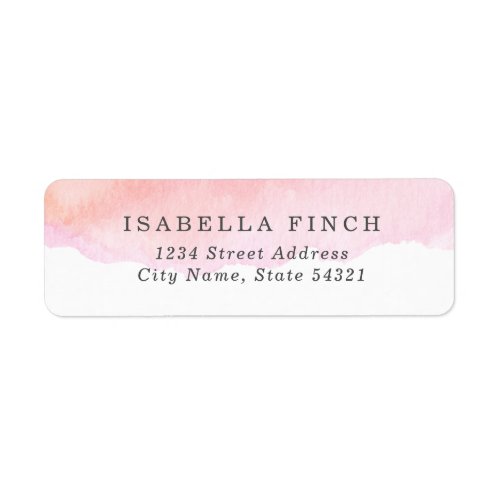 Pink Watercolor Label