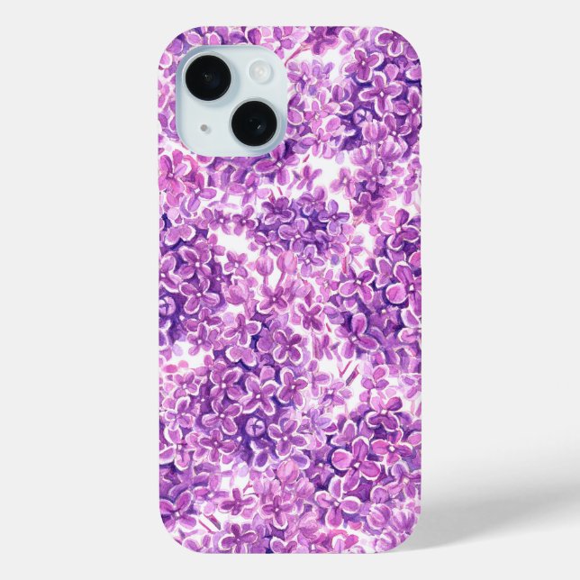 Pink watercolor lilac flowers Case-Mate iPhone case (Back)