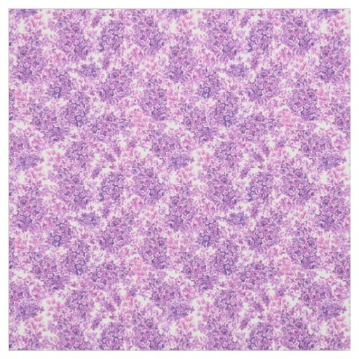 Pink watercolor lilac flowers fabric