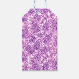 Pink watercolor lilac flowers gift tags