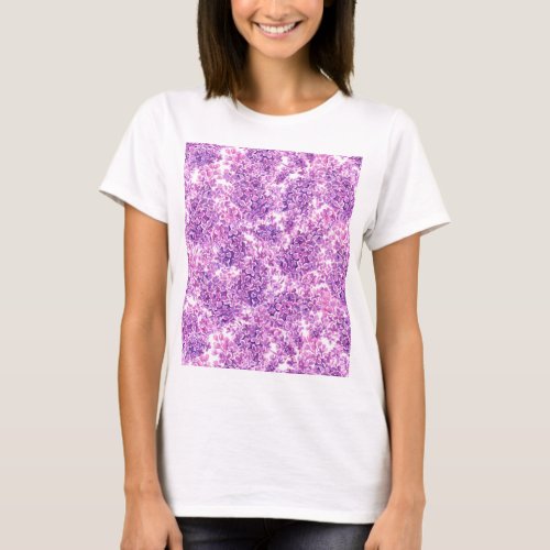 Pink watercolor lilac flowers T_Shirt