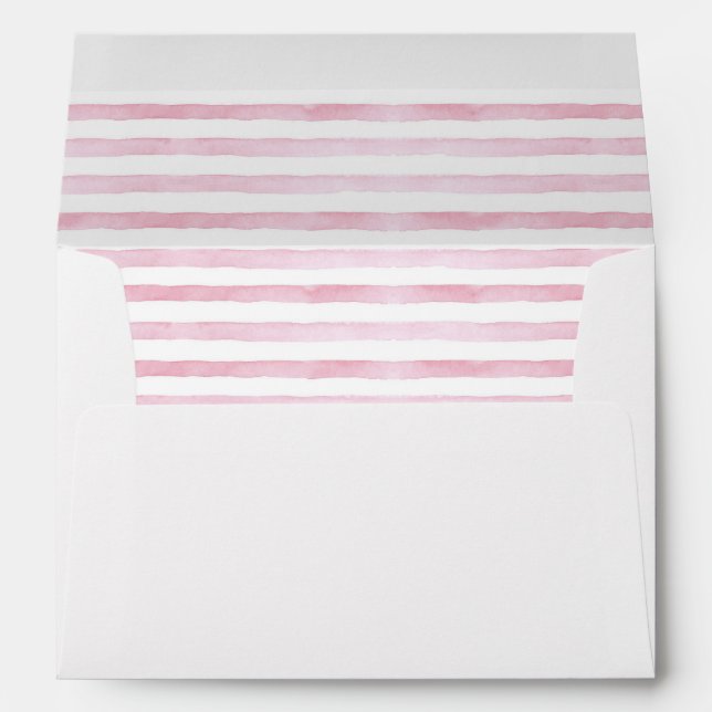  Pink Watercolor Lines  Envelope (Back (Bottom))