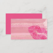 Pink Watercolor Lips Business Card Template (Front/Back)