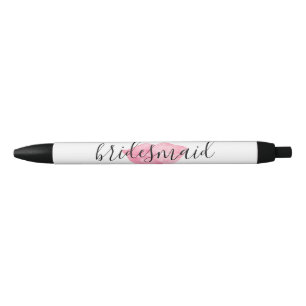 Pink Watercolor Lips Kiss Bridesmaid Pen