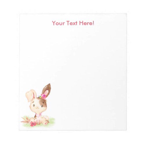 Pink Watercolor Little Bunny Notepad