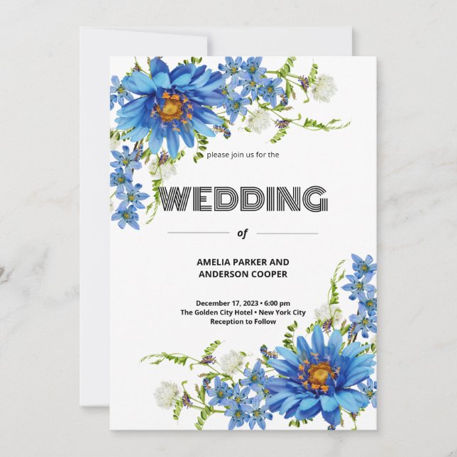 Pink Watercolor Love Blossom Wedding Invitation (Front)