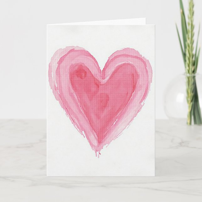 Pink Watercolor Love Card (Front)