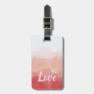Pink Watercolor Love Luggage Tag