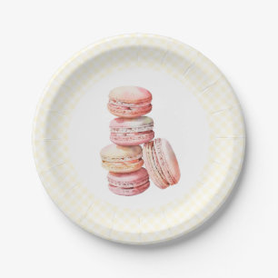 Pink Watercolor Macaron Paper Plates