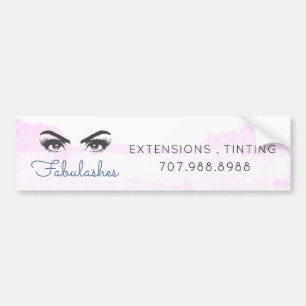 Pink Watercolor Makeup Artist Business Promotional Bumper Sticker