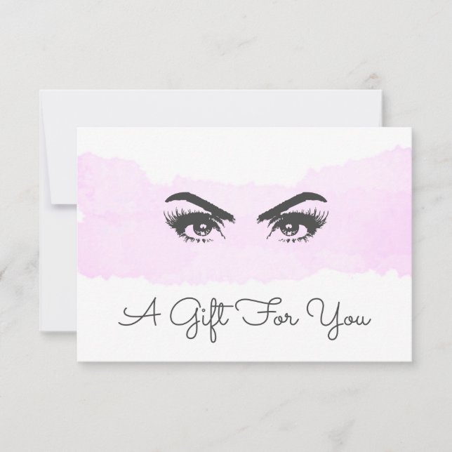 Pink Watercolor Makeup Artist Gift Certificate (Front)
