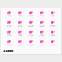 Blush Pink Watercolor Bloom Monogram Classic Round Sticker, Zazzle