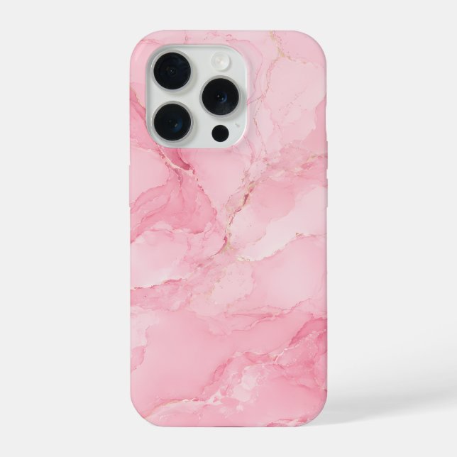 Pink Watercolor Marble Pattern Iphone Case (Back)