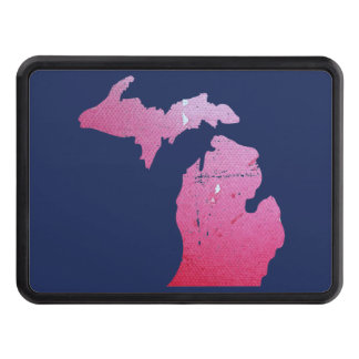 Pink Watercolor michigan Art michigander pride Hitch Cover
