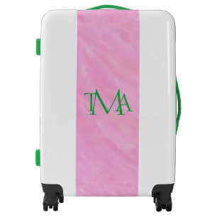 Pink Watercolor Monogram Large Luggage