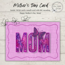 Pink Watercolor Mother’s Day Card with Butterfly 