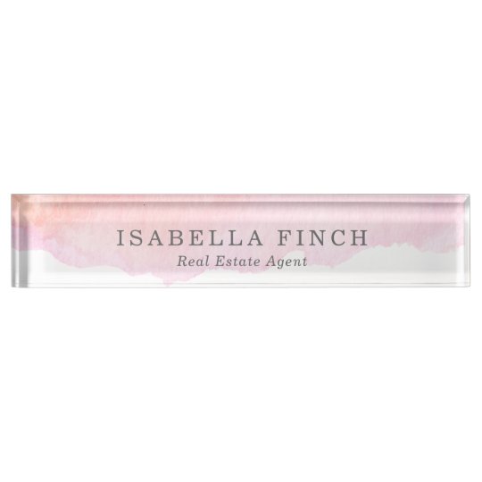 Pink Watercolor Nameplate | Zazzle.com