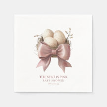 Pink Watercolor Nest Baby Shower Design