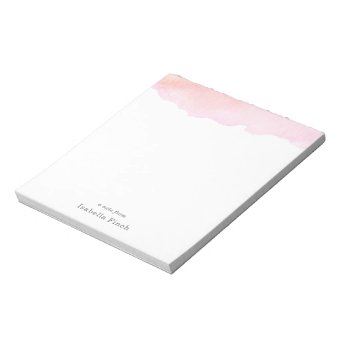 Pink Watercolor Notepad | Zazzle