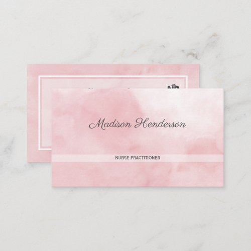 Pink Watercolor Nurse Practitioner Business Cards