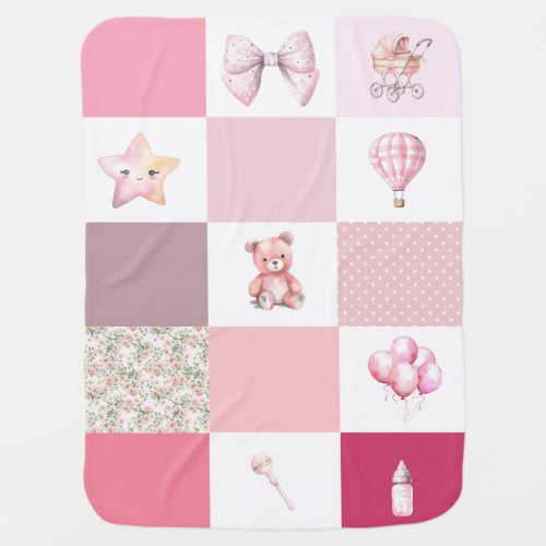 Pink Watercolor Nursery Blanket
