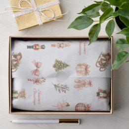 Pink Watercolor Nutcracker Ballet Pattern Tissue Paper