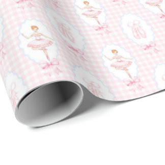 Pink Watercolor Nutcracker Christmas Wrapping Pape Paper